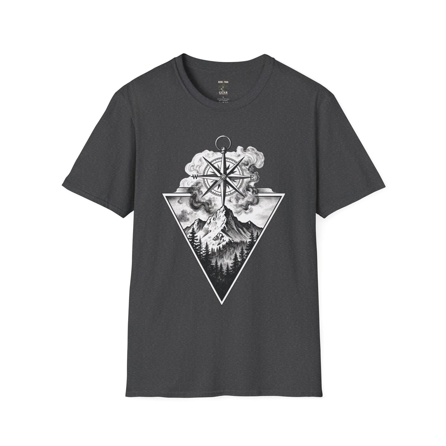 Compass & Mountain Graphic Tee — Adventure Travel Shirt