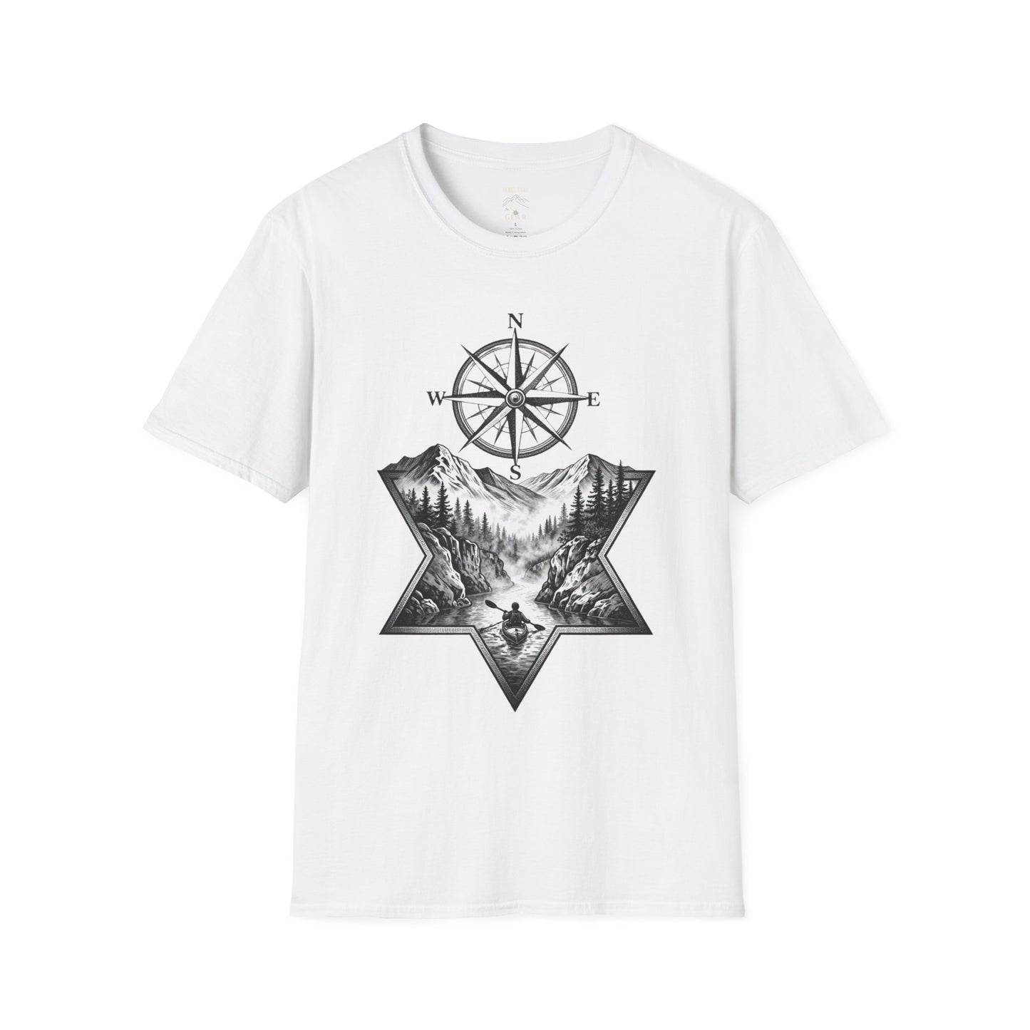 Compass & Mountain T-Shirt — Adventure Travel Graphic Tee