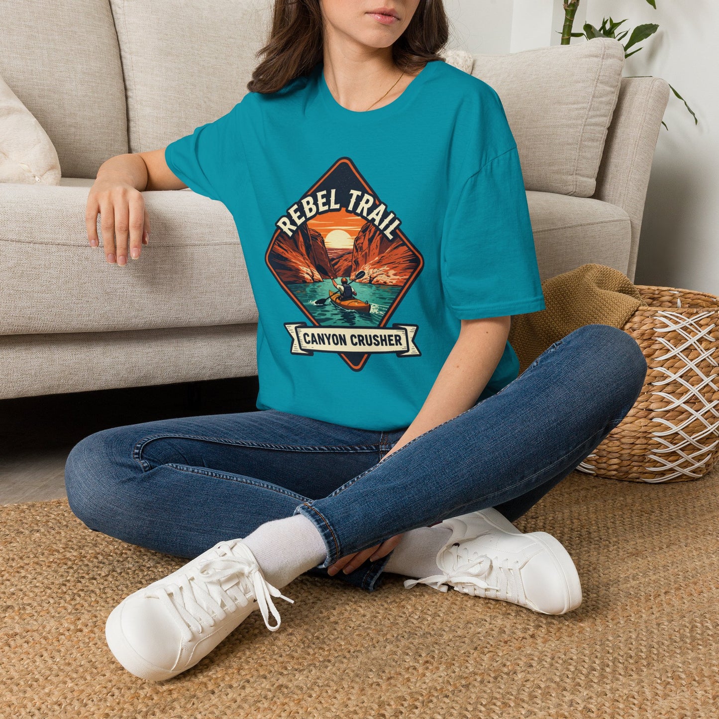 Rebel Trail Canyon Crusher T‑Shirt — Retro Desert Adventure Graphic Tee